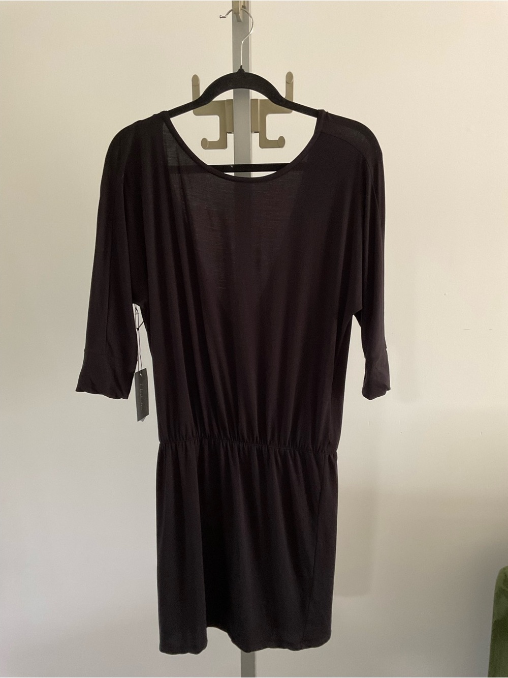 Babaton Black Mini Drawstring-Waist Dress